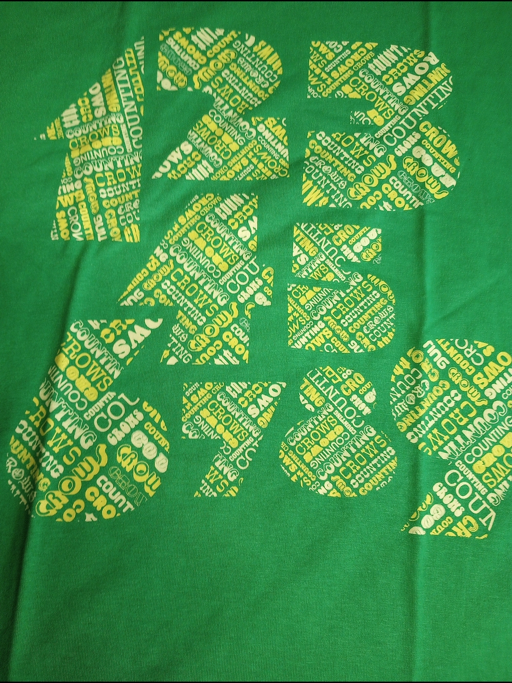 Counting Crows Green Tee with Yellow Graphic Tee Size X-Large